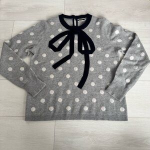 J. Crew Cashmere Grey Polka Dot Sweater